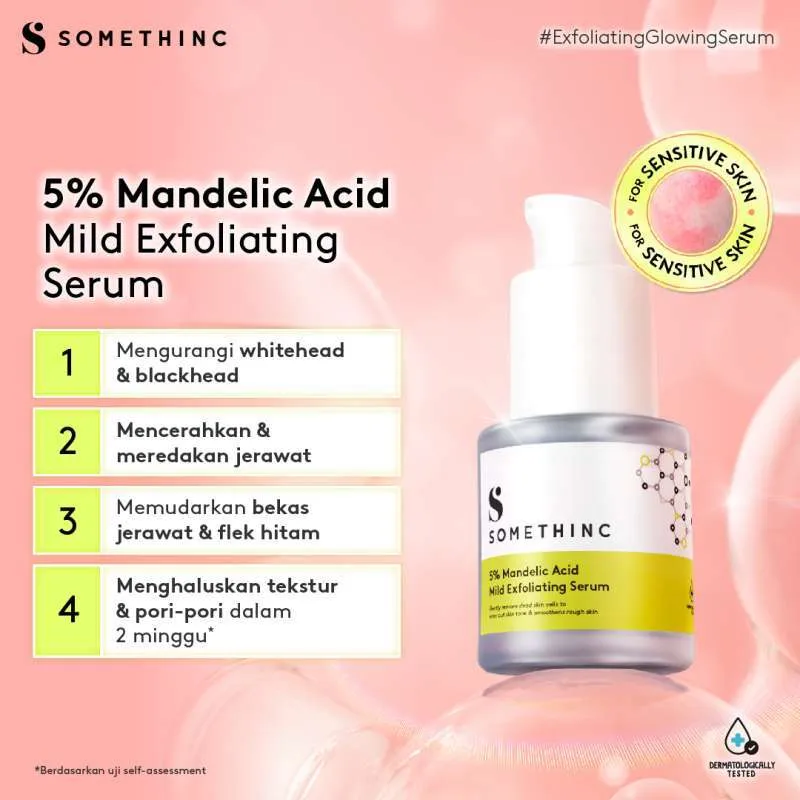 Review Somethinc 5% Mandelic Acid Mild Exfoliating Serum, Wajib Dicoba Para Pemilik Kulit Sensitif 
